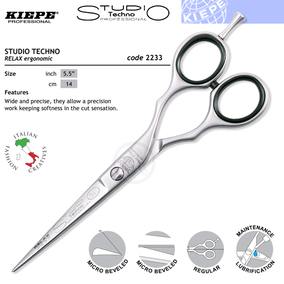 Ножницы Kiepe Studio Techno Relax 2233/5,5" с насечкой