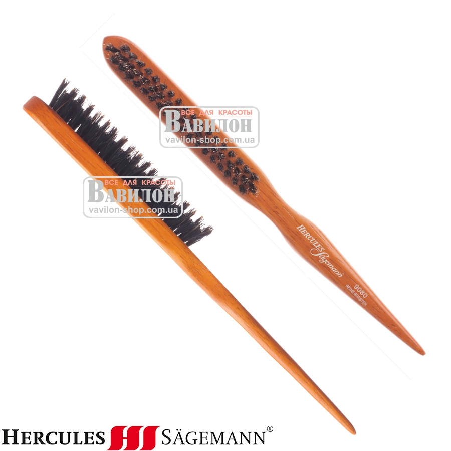 Щетка 3-рядная натуральная щетина Hercules для вычесывания начеса 9080