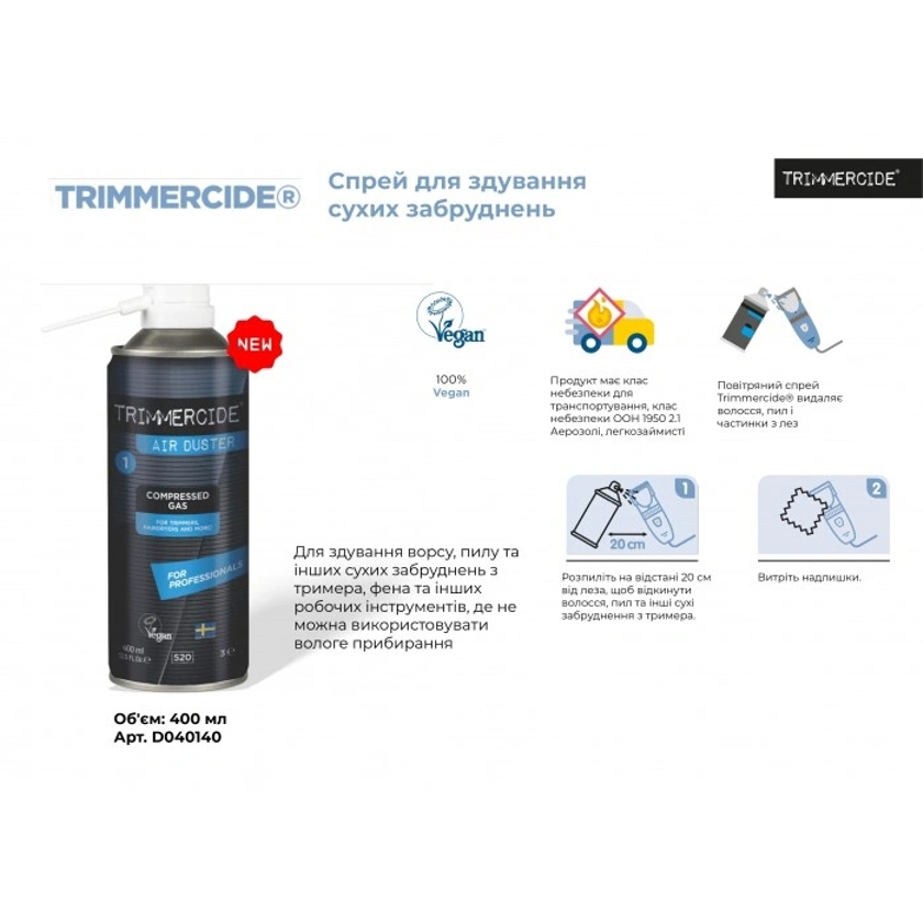 Спрей для сдувания сухих загрязнений Trimmercide Air Duster 400мл D040140
