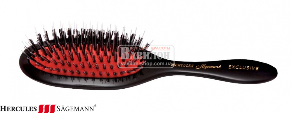 Щетка Hercules Excllusive Oval Small щетина+нейлон 7 рядов эбонитовая 2201