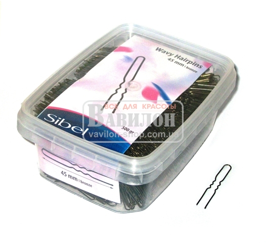 Шпильки Sibel 500гр.65мм коричневые волнистые