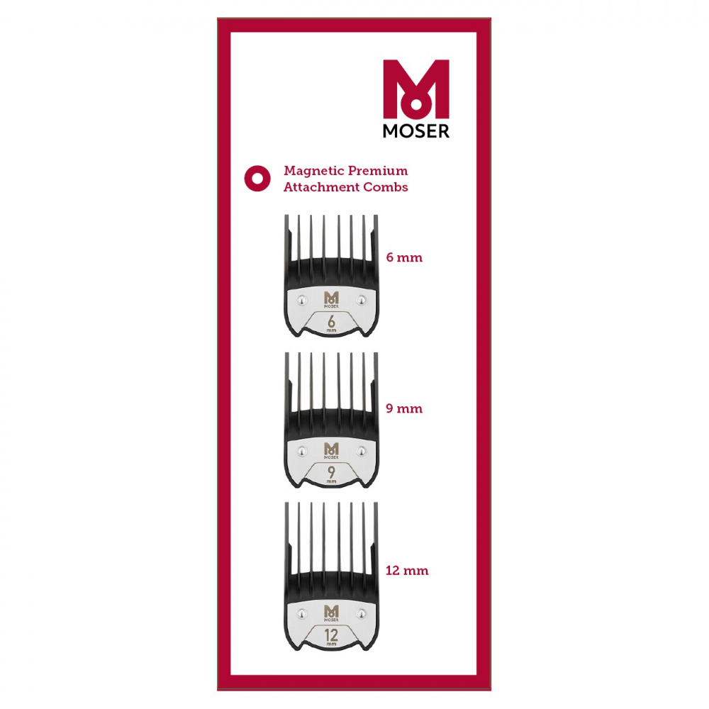 Комплект магнітних насадок Moser Magnetic Premium 3шт 6мм 9мм 12мм 1801-7020